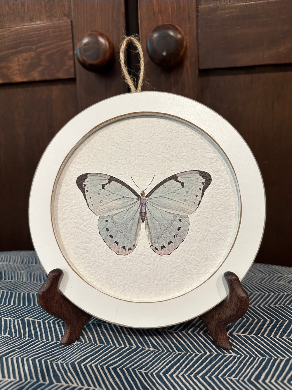Hanging butterfly print • wooden frame